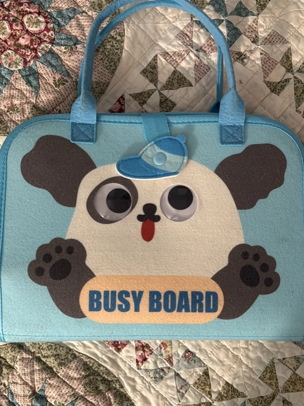 Blue Busy Board Carry Case for Kids